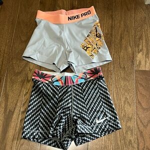 Two pair Nike dry fit athletic shorts size extra small